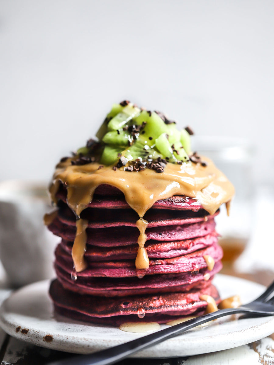 Beetroot and Blueberry pancakes