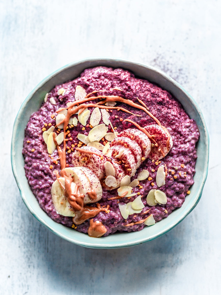 Blackcurrant chia pudding
