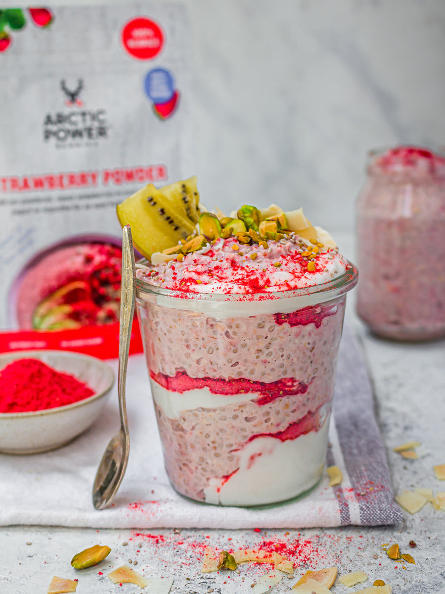 Strawberry and creamy coconut overnight oats