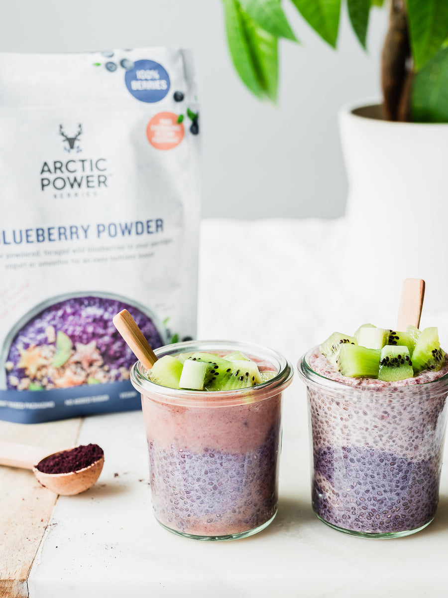 Wild blueberry chia pudding