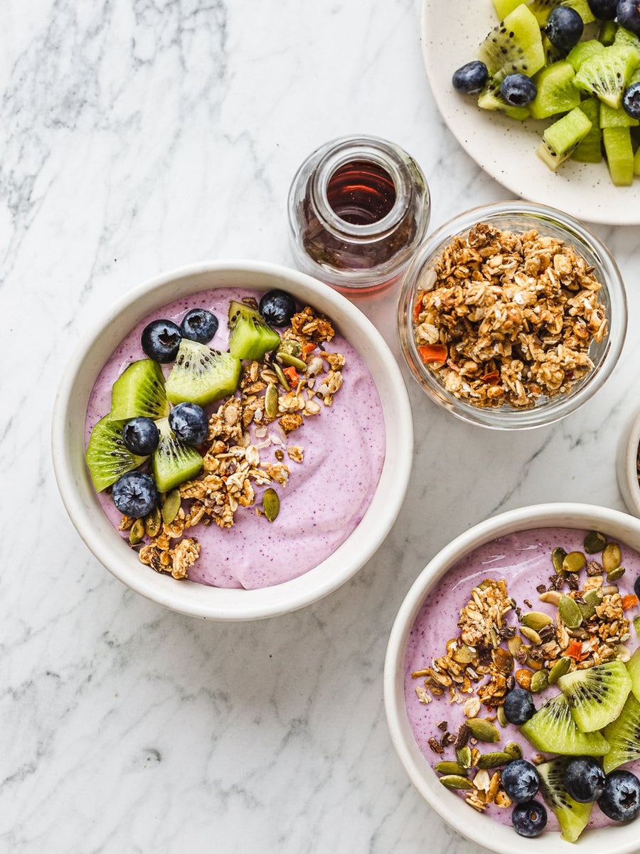 Wild blueberry yogurt bowl