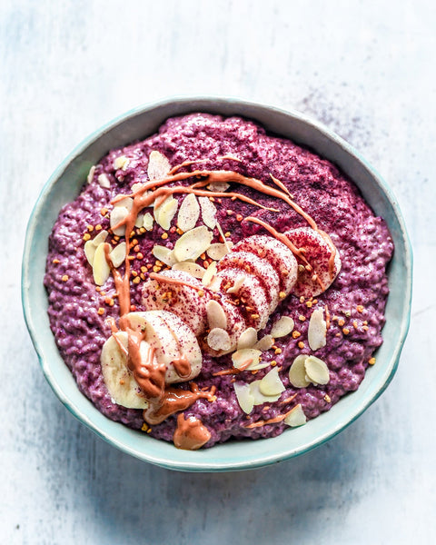 Blackcurrant chia pudding