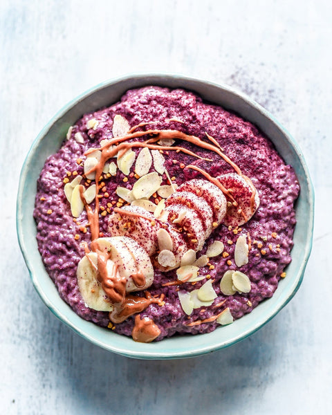 Nutritious Blackcurrant chia pudding