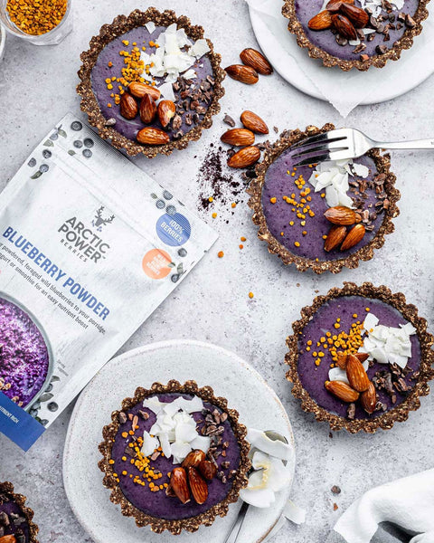 No-bake wild blueberry tarts