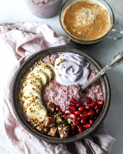 Wild cranberry and coconut chia pudding