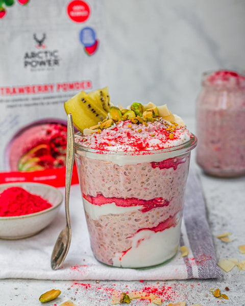 Strawberry and creamy coconut overnight oats