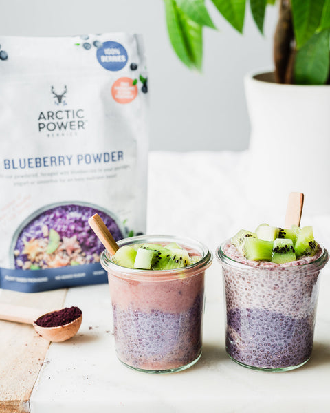 Wild blueberry chia pudding